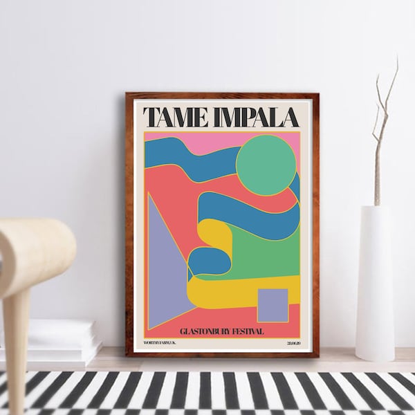 Tame Impala Gig Poster - Music Lover Print - Music Wall Art - Music Prints - Alternative Music Poster - Gifts for Him - Trending Wall Decor
