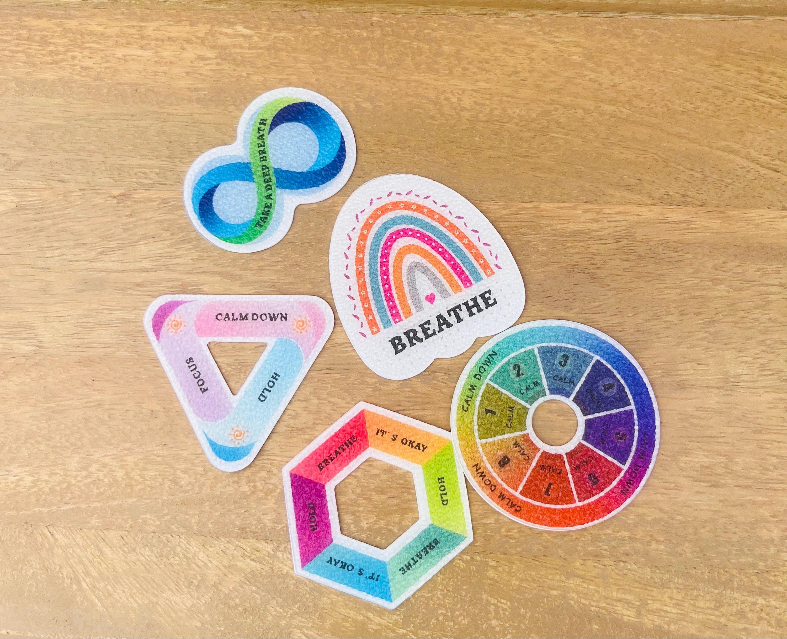 Sensory Stickers Pack ADHD Anxiety Relief Tactile Calm Strips for Laptop and Phone Adult Fidget Stickers Textured Grounding Meditation Gift