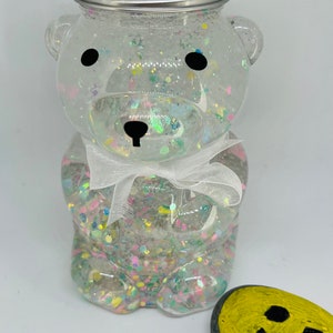 Glitter Bottle Confetti Bear Sensory Bottle Pastel Kids Sensory Play Anxiety Relief Classroom Decor Calm Down Corner Gifts Fidget Bottle
