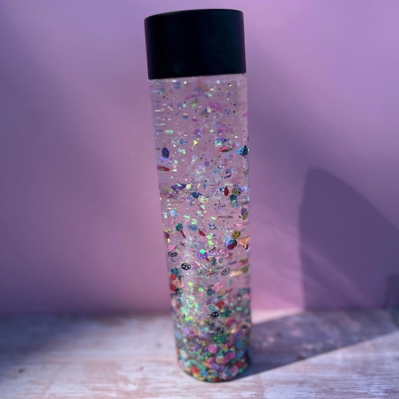 Happy Glitter Jar, Little Bear Sensory Bottles-Calm Down Jar- Sensory Bottle-Glitter bottle- School Counselor Office, Glitter Jar, Smiley