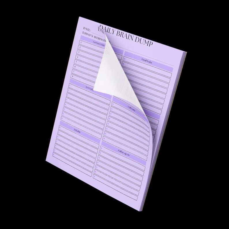 ADHD Brain Dump Notepad: Daily Planner for Task Management & Executive ...