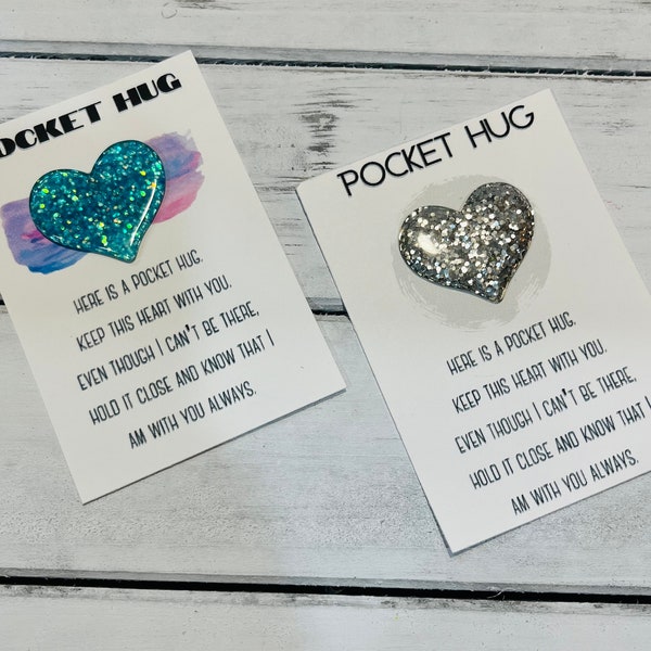 Pocket Hug Resin Heart Keepsake Anxiety Token Separation Anxiety Token Birthday Gift  Anxiety Pocket Hug Parent Gift First Day School Hug