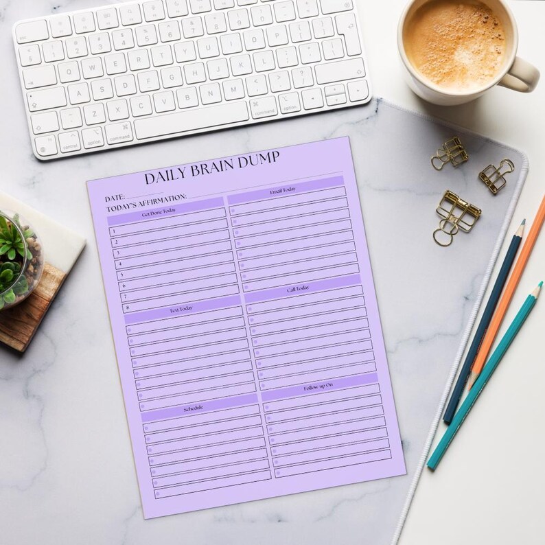 ADHD Brain Dump Notepad: Daily Planner for Task Management & Executive ...