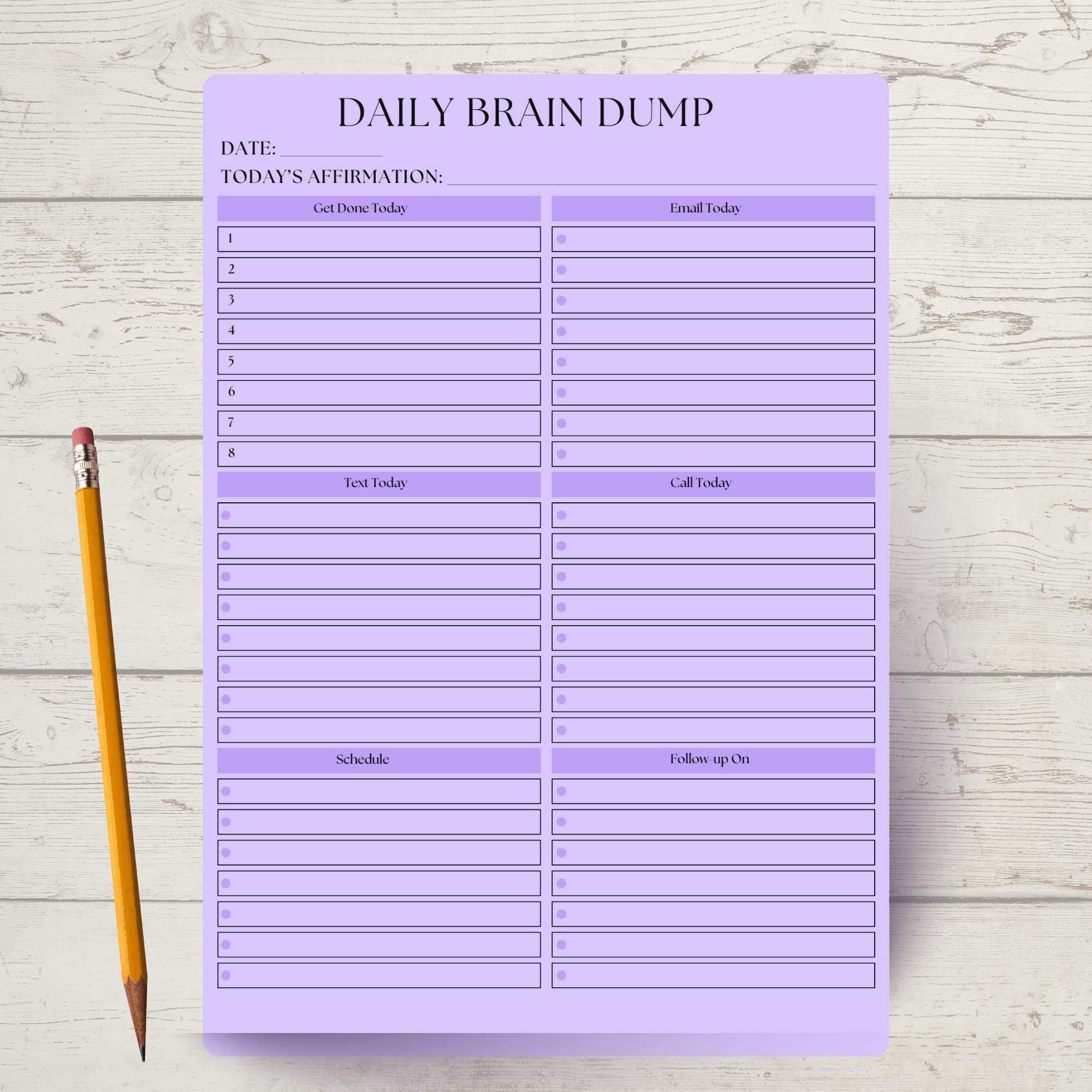 ADHD Brain Dump Notepad: Daily Planner for Task Management & Executive ...