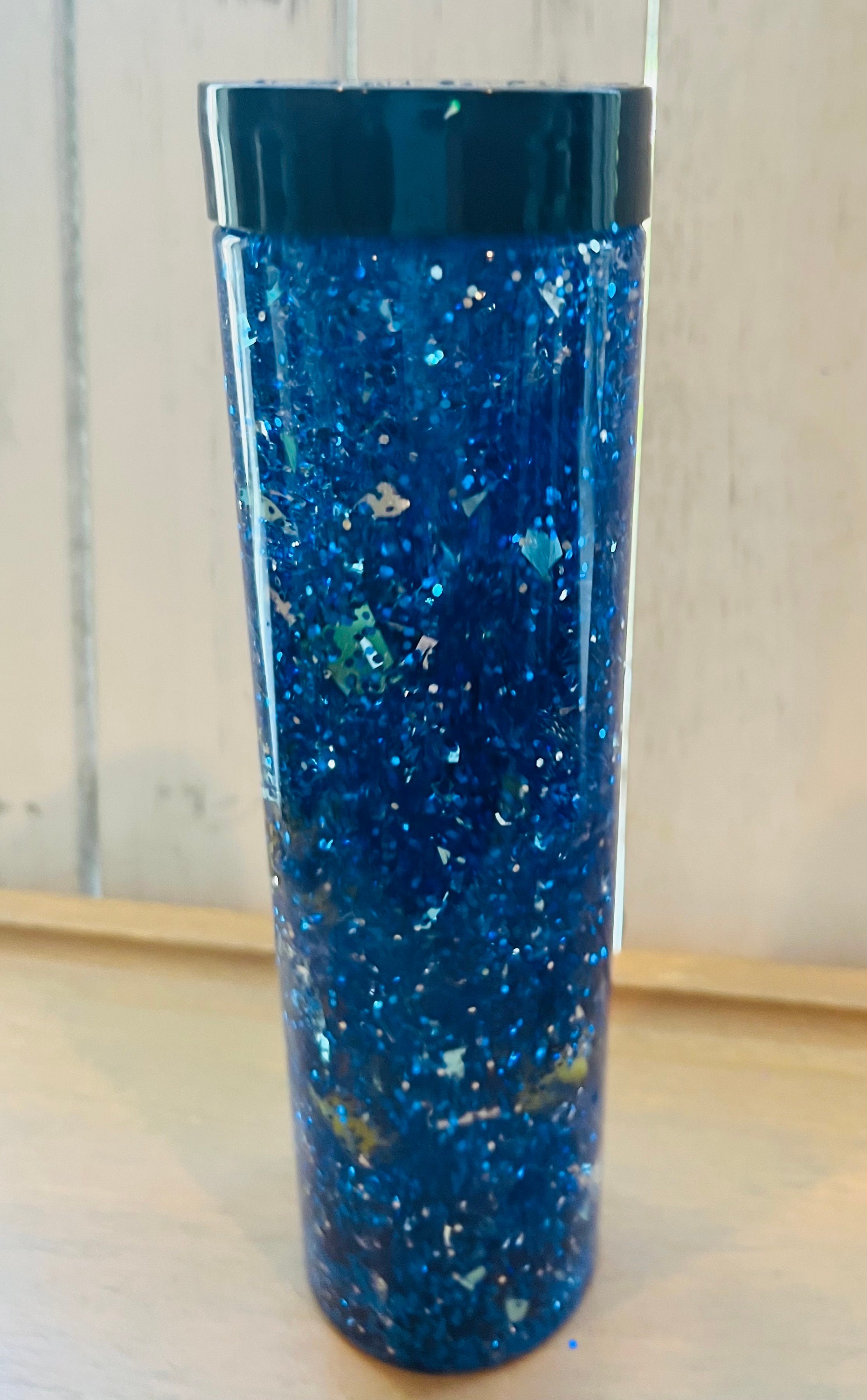 Rubber Duckie Blue Glitter Bottle Duck Calm Down Sensory Bottle Blue