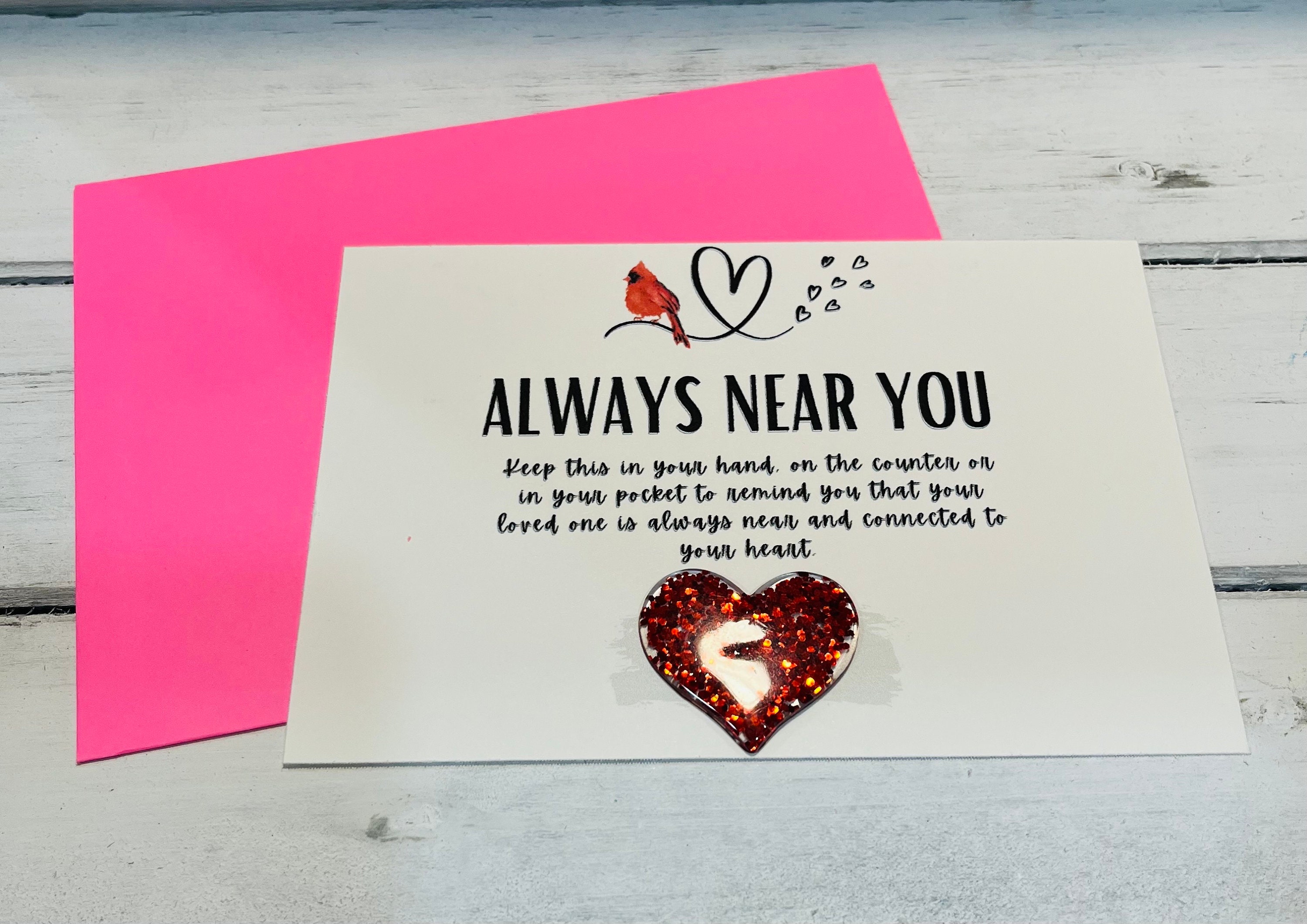 Pocket Hug Always Near You Resin Heart Gift for Mom Daughter Grief Gift