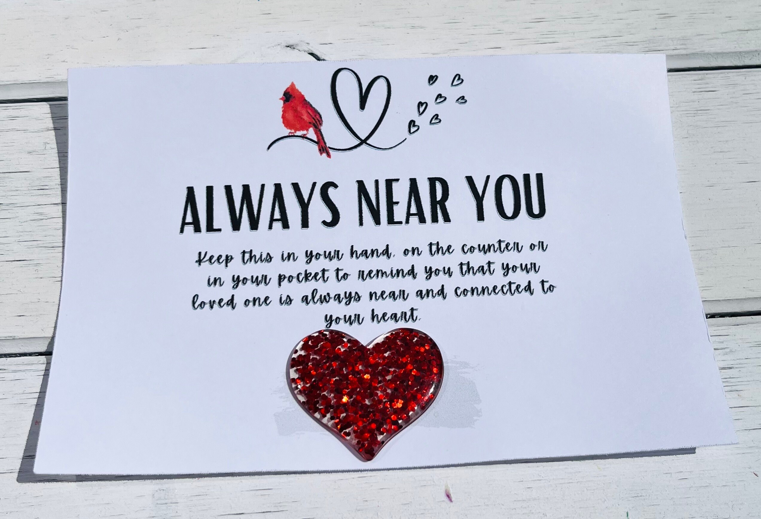 Pocket Hug Always Near You Resin Heart Gift for Mom Daughter Grief Gift