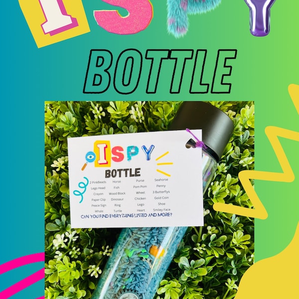 I Spy Bottle Seek and Find Sensory School Classroom Games Spy Jar Search and Find Bottle Calm Down Grounding Fidget  Find It Games Custom