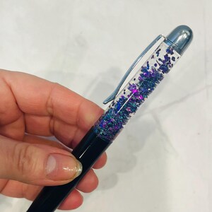 Floating Purple Star Pen Sensory Pen Glitter Ballpoint Twist Pen Gift Writer Handmade Sensory Toy Snow Globe Pen Nurse Handmade Pen Fidget