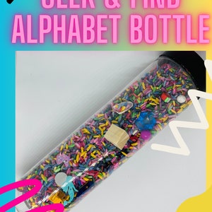 Cerca e trova Alfabeto Grounding I Spy Bottle Giochi sensoriali in classe Barattolo spia Cerca e trova Calma e concentrazione Giochi per bambini piccoli Trovalo Barattolo ISpy