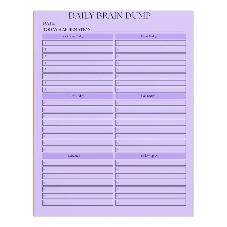 ADHD Brain Dump Notepad: Daily Planner for Task Management & Executive ...