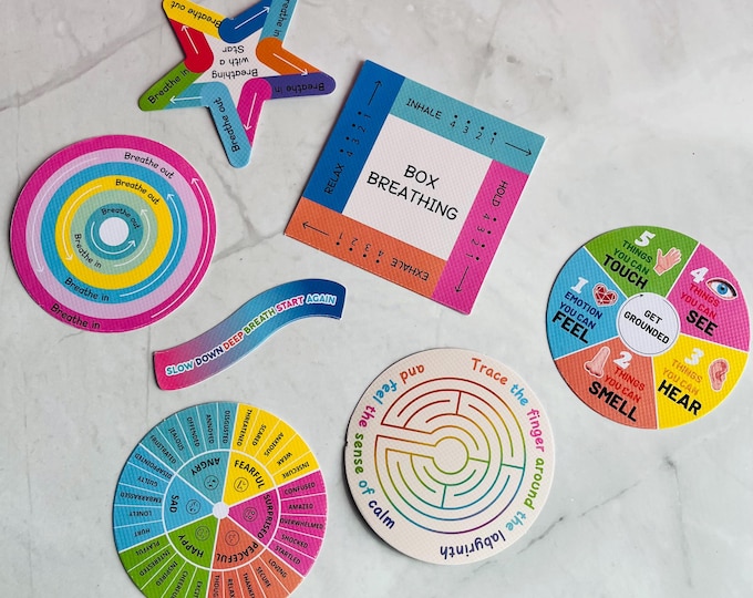 Mindfulness Sticker Bundle: Grounding Tools, Meditation Aid Journal Stickers