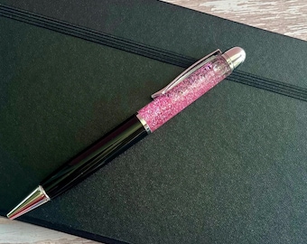 Pink Glitter Sensory Pen: Floating Oil Fidget Pen Snow Globe Teacher Gift Valentine