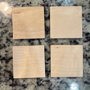 Blank Wood Craft Squares – Square Cutouts for DIY Projects & Crafts Bulk Carvable Wooden Supplies Engravable Wood Squares