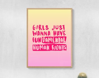 Lámina sobre los derechos de las mujeres, póster de empoderamiento femenino, lámina feminista, arte para mujeres, arte sobre feminismo, decoración feminista inspiradora para el hogar.