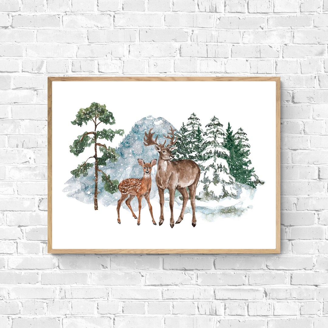 TAEDIN Weihnachts-Wandkunst Poster – 30,5 X 40,6 Cm, Grün, Mit Holzrahmen & Aufhängung – Winterdeko Für Zuhause