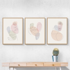 minimalist one line arts of women portraits