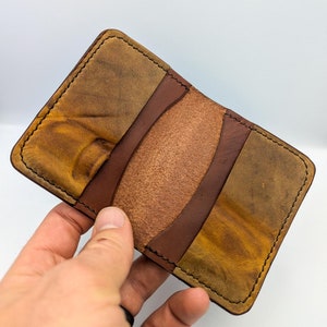 Almofada de goleiro vintage e carteira de couro premium Vegtan Bifold | Minimalista | Marrom | Reciclado | Presente de hóquei