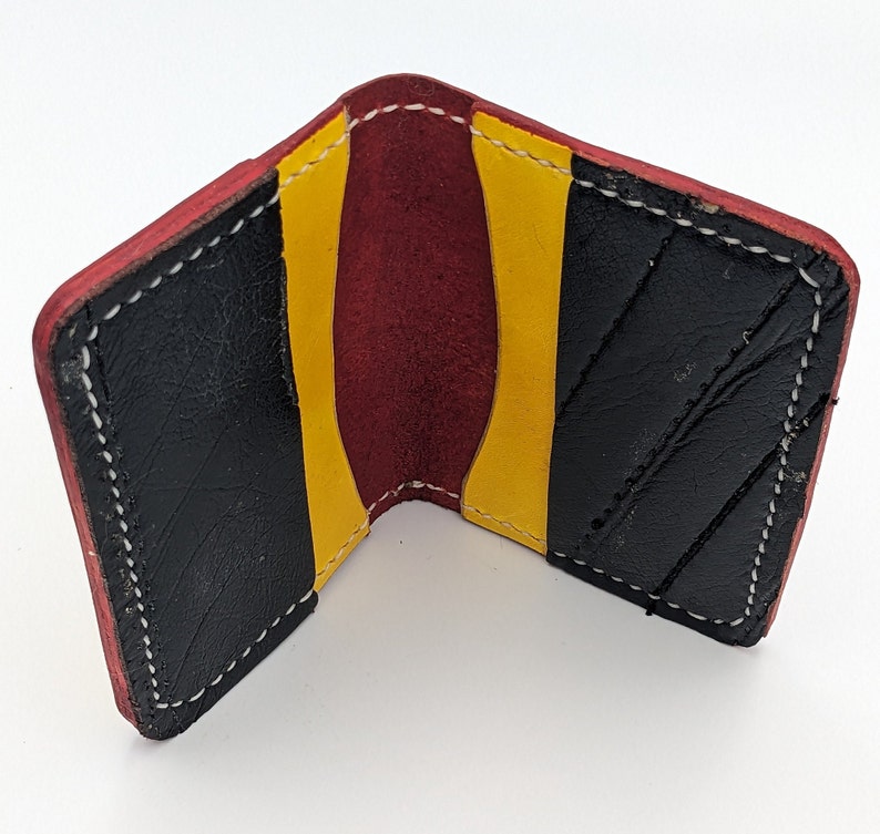 Goalie Pad Bifold Wallet Minimalist Upcycled With Premium Vegtan