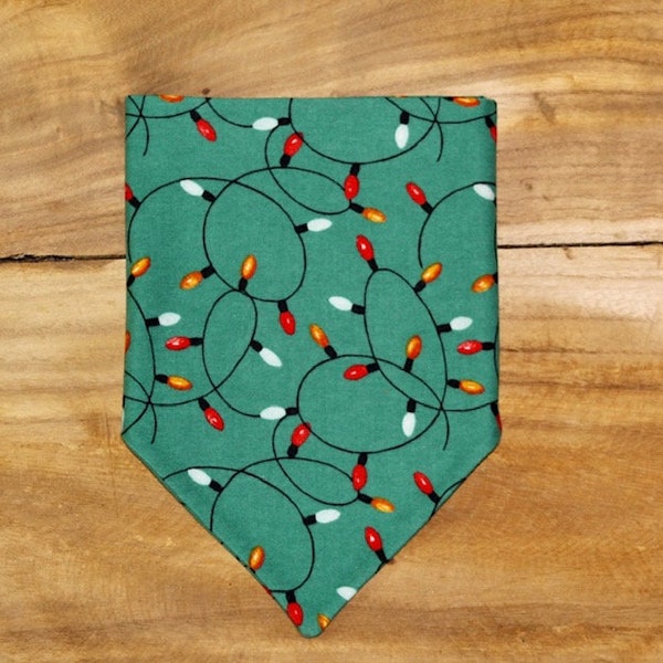 Christmas Dog Bandana | Slip-On Christmas Dog Bandana | Flannel Christmas Bandana | Festive Christmas Bandana | Over-the-Collar Dog Bandana