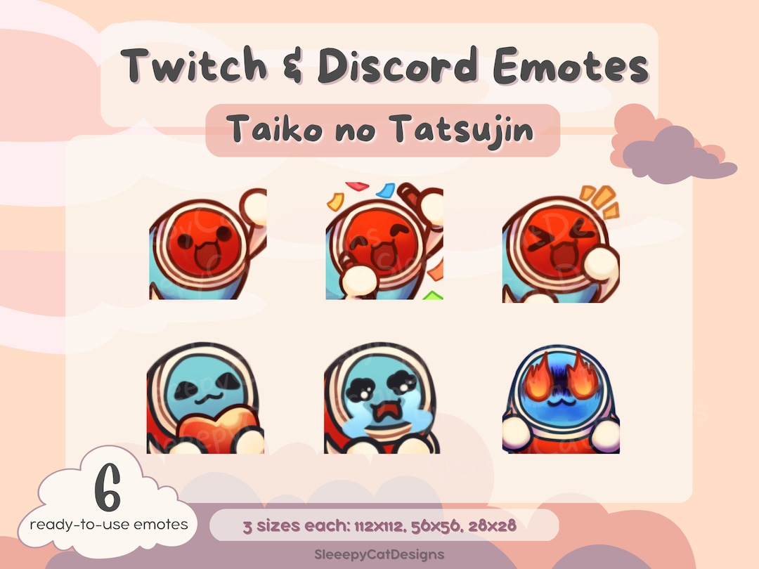 TAIKO DRUM GAME Emotes for Streamer Emojis & Stickers for Etsy
