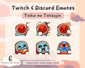 TAIKO DRUM GAME emotes for streamer | Emojis & Stickers for Twitch, Discord, YouTube, Streaming | Rhythm Music Don Katsu Wada Emote Pack