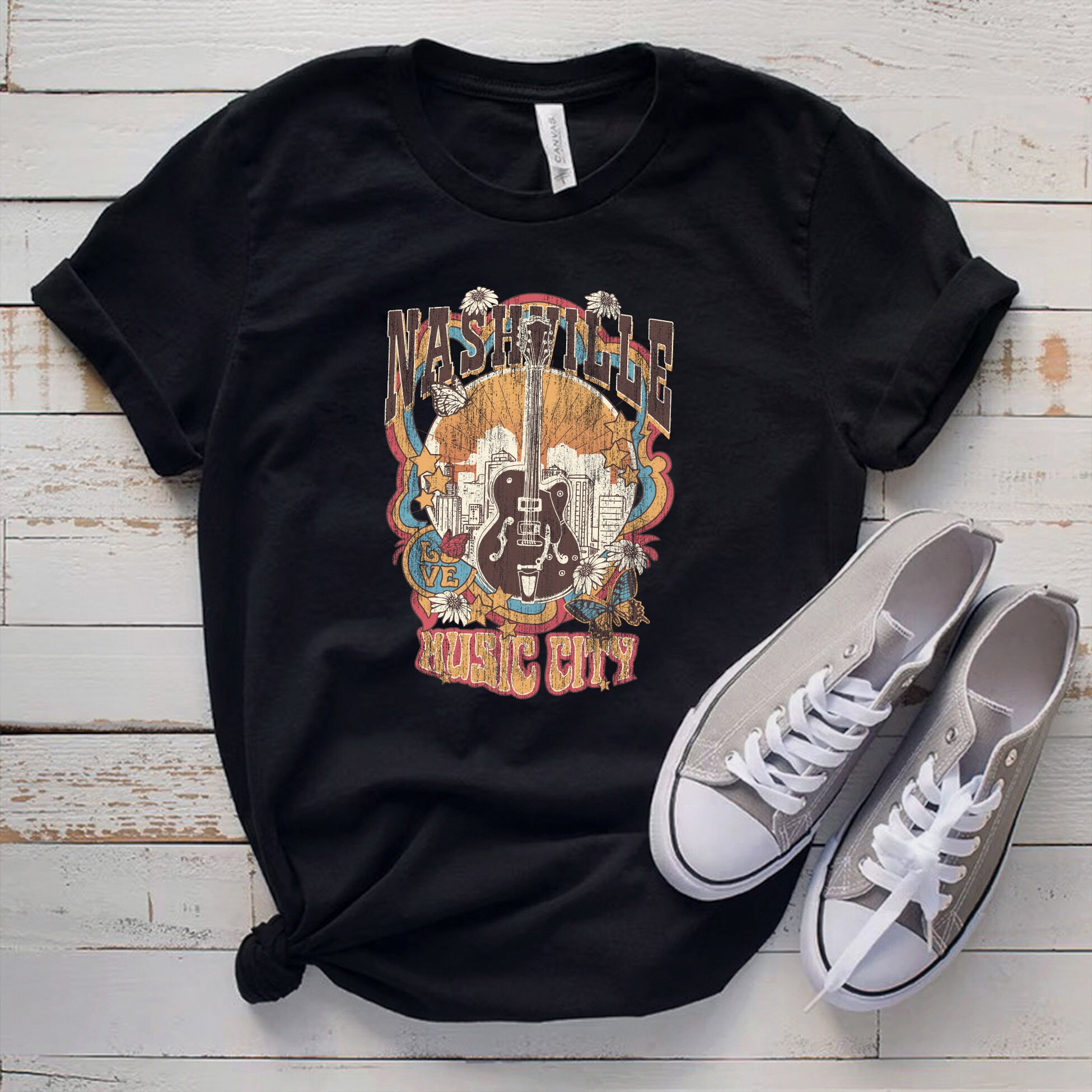 Discover Nashville Music City Tennessee Guitar Shirt | Girls Trip To Nashville T-Shirt