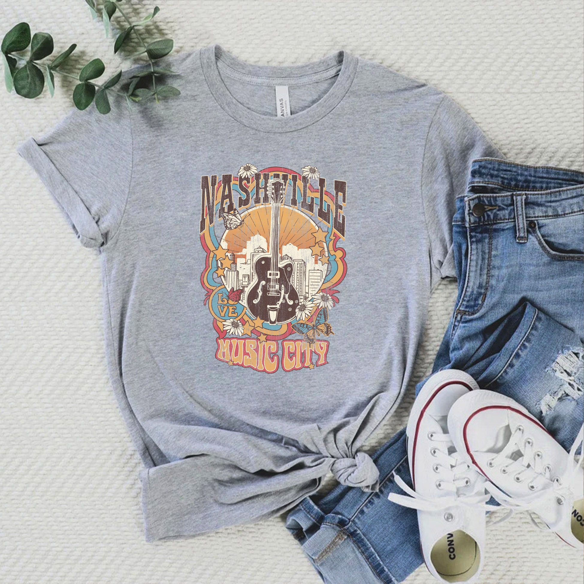 Discover Nashville Music City Tennessee Guitar Shirt | Girls Trip To Nashville T-Shirt