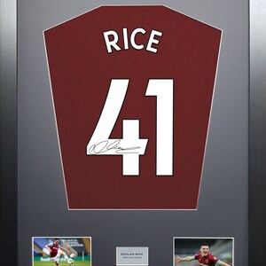 Declan Rice West Ham Machine signed Shirt Frame