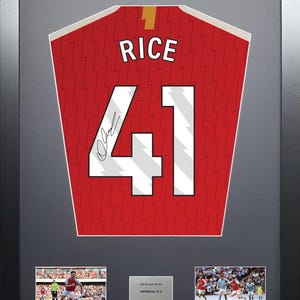 Declan Rice Arsenal signed shirt display 2024 season