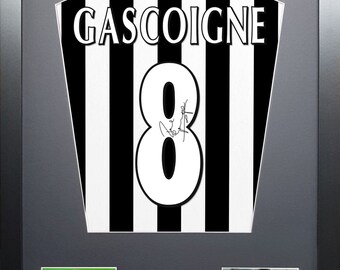 Shirtframe Paul Gascoigne Newcastle United Machinegesigneerd