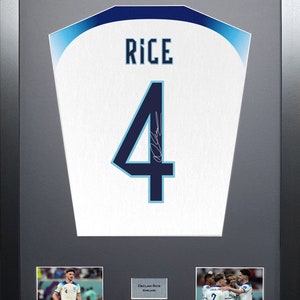 Declan Rice England World cup 22 Machine signed Shirt Frame