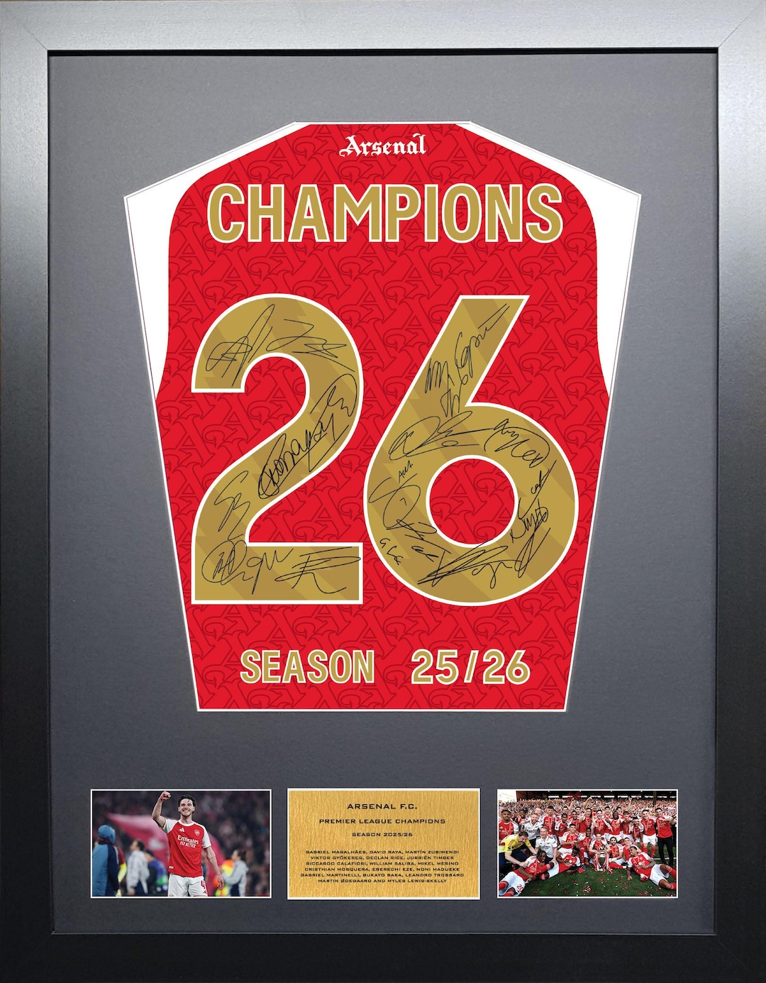 Arsenal 2026 Champions Team Signed Shirt Frame - Etsy