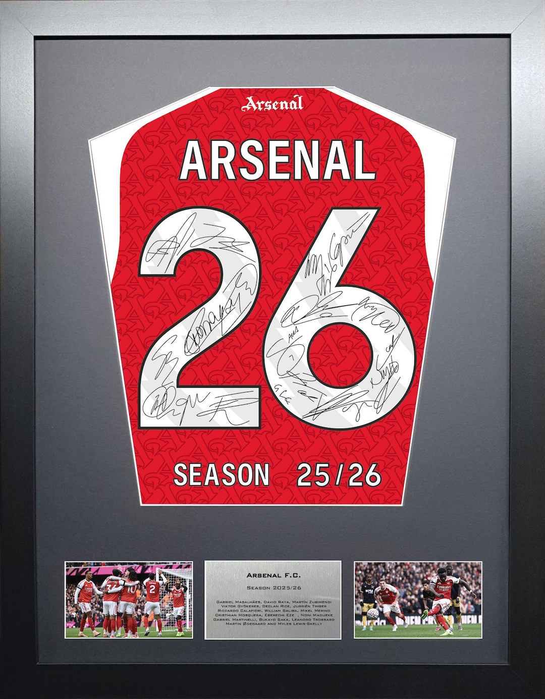 Arsenal 2026 Season Team Signed Shirt Frame - Etsy UK