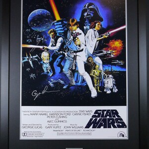 Star Wars Framed and signed Movie Poster George Lucas