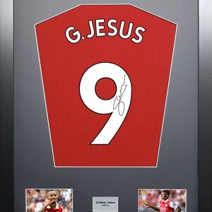Gabriel Jesus Arsenal Machine signed Shirt Frame