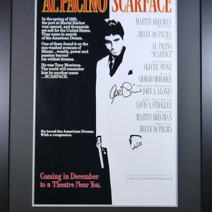Scarface Movie poster signed and framed Al Pacino