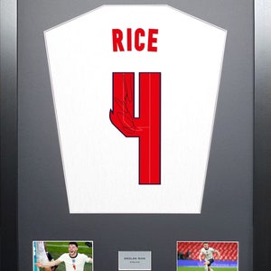 Declan Rice England Machine signed Shirt Frame