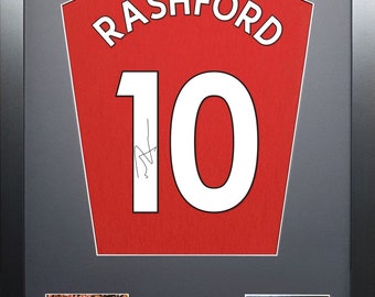 Cadre de maillot signé Marcus Rashford 2021 Manchester United Machine
