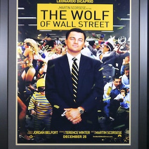 Wolf of Wall Street signed movie poster Leonardo Dicaprio