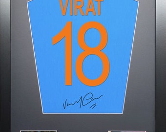 Camisa de críquete da Índia autografada por Virat Kohli.