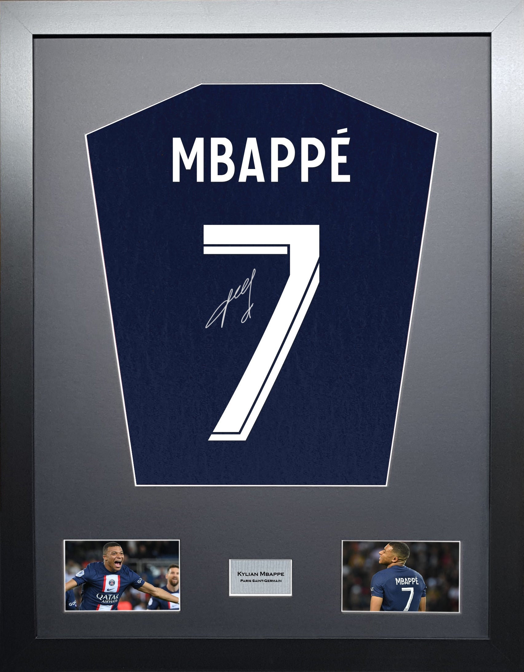 Cadre de maillot signé Mbappe PSG Machine France