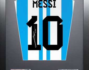 Cadre de chemise Messi Argentine 2022 signé à la machine