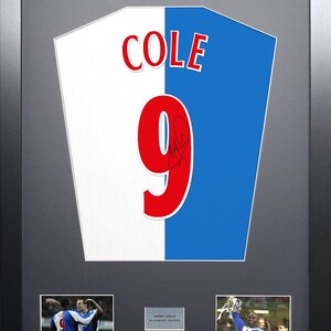 Andy Cole Blackburn Signed Shirt Display