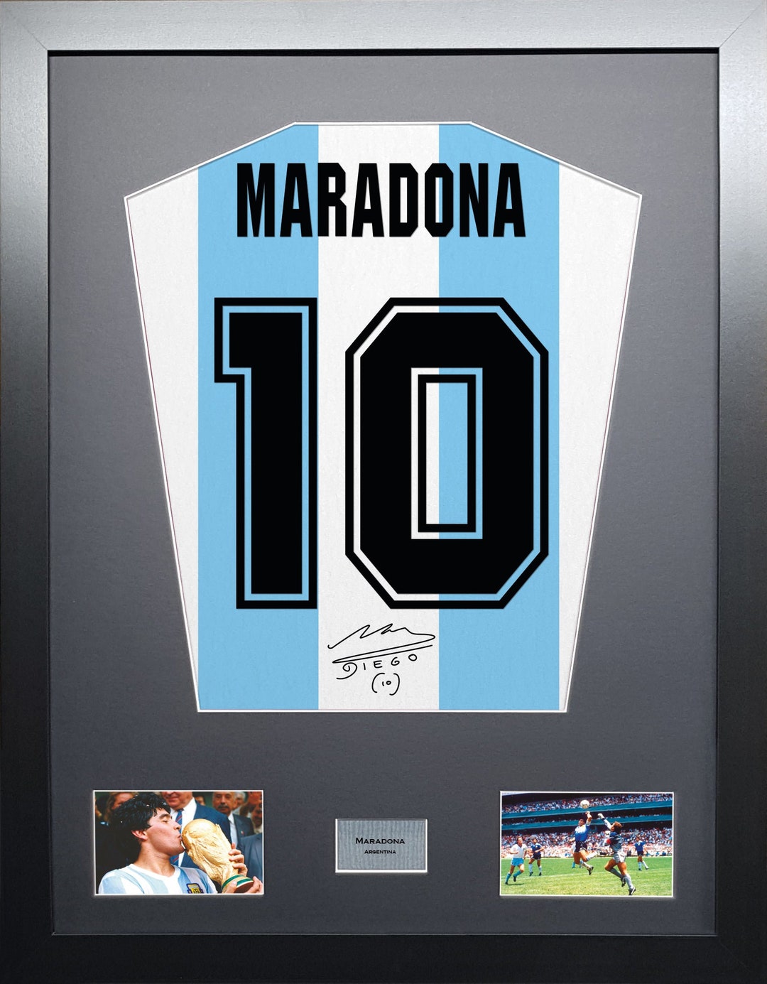 Cornice per maglietta autografata da Maradona Argentina -  Italia