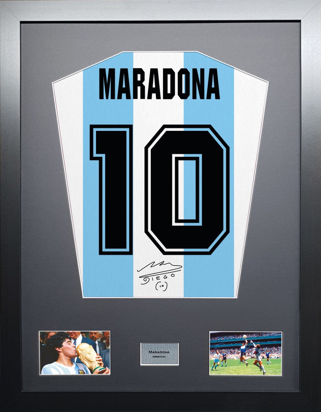Chemise à cadre signée Diego Maradona - 1986, maison ... - eBay
