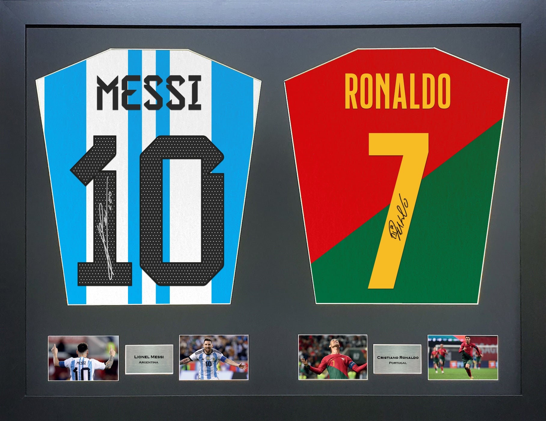 Messi and Ronaldo World Cup 22 Machine Signed Dual Shirt Frame - Etsy