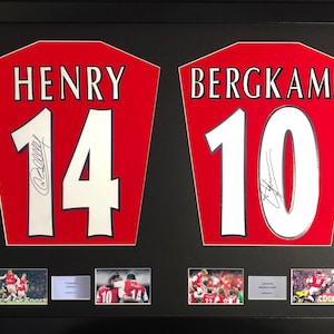 Thierry Henry and Dennis Bergkamp Arsenal Machine signed Shirt Frame