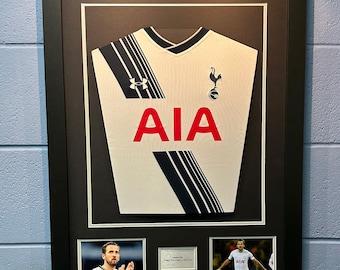 Junior DIY Football Shirt Framing Kit. Black and Silver with free personalised plaque.