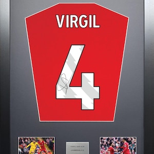 Virgil van Dijk Liverpool signed shirt display 2024 season